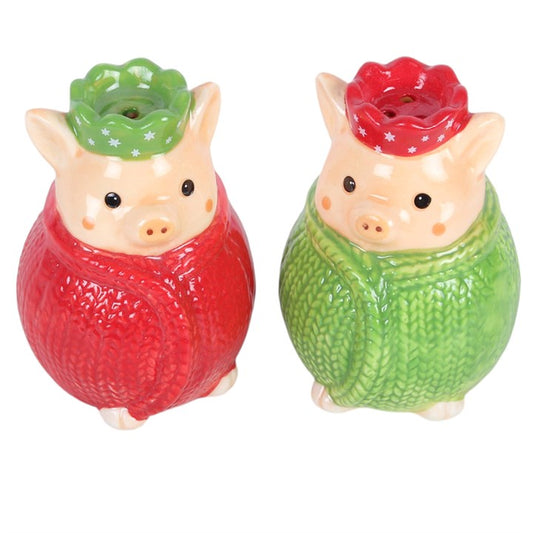 Christmas Pigs in Blankets Ceramic Salt & Pepper Shakers