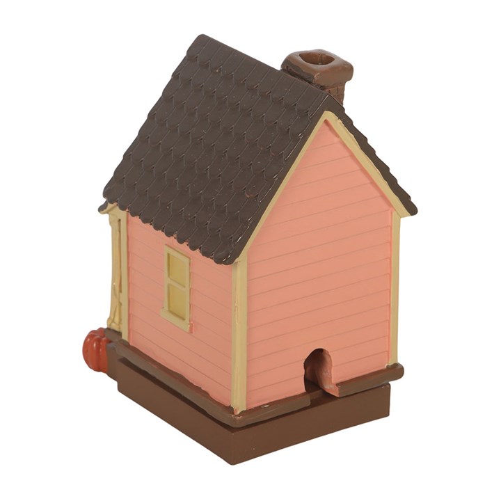 Pink House with Pumpkins Incense Cone Burner