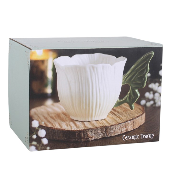Flower Fairy Wing Ceramic Teacup Mug