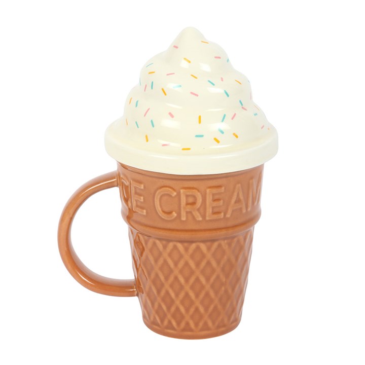 Ice-Cream Cone Shaped Lidded Mug