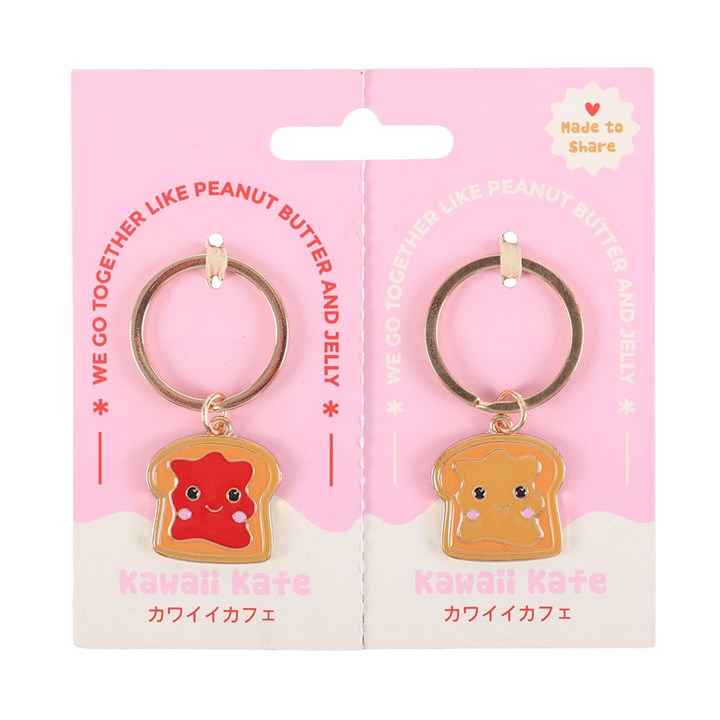 Set of 2 Peanut Butter & Jelly Toast Keyrings