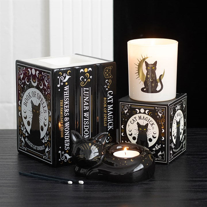 Black Cat Magick Book of Spells Ceramic Wax Warmer