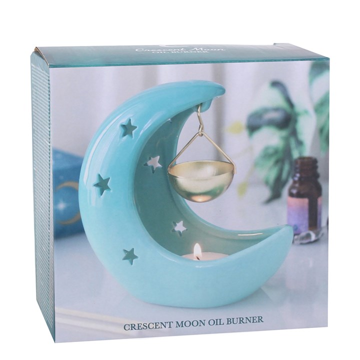 Blue Pastel Crescent Moon Hanging Wax Warmer