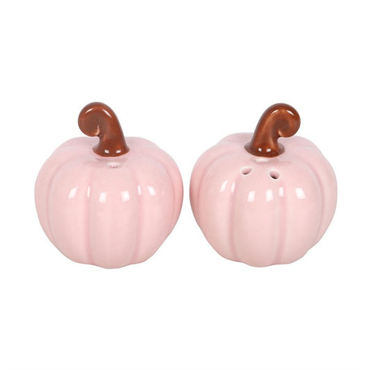 Pink Curly Pumpkin Ceramic Salt & Pepper Shakers