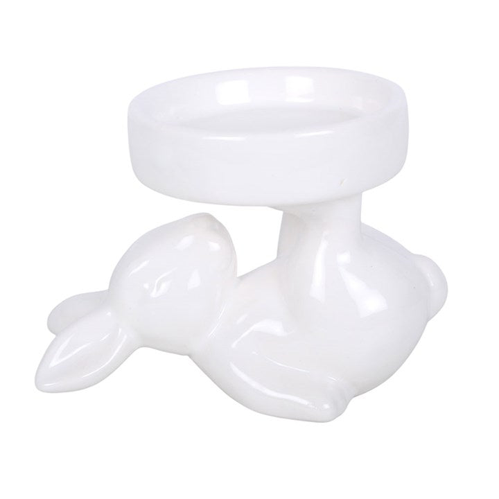 White Bunny Rabbit Ceramic Display Stand