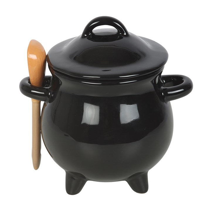 Mischief and Magic Cauldron Ceramic Soup Bowl with Spoon