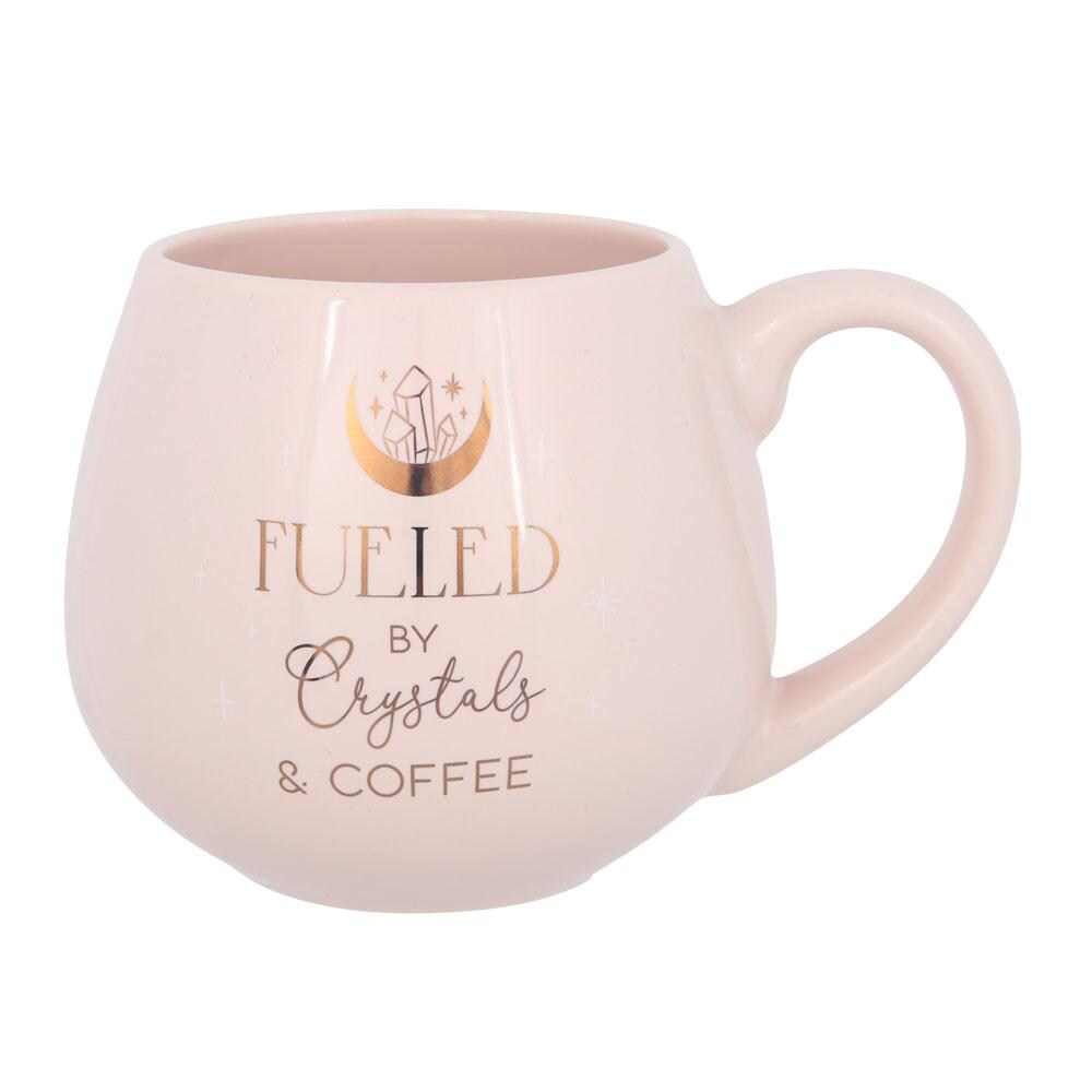 Pink Crystals and Coffee Rounded Ceramic Mug