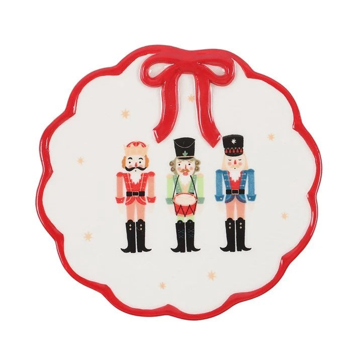 CLEARANCE Nutcracker Ceramic Trinket Dish With Bow