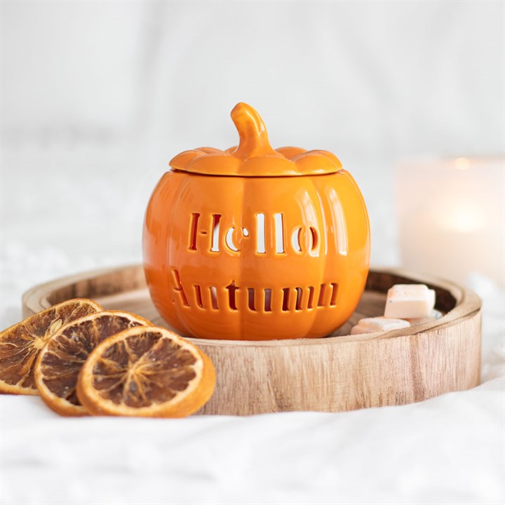 CLEARANCE Hello Autumn Pumpkin Ceramic Wax Warmer