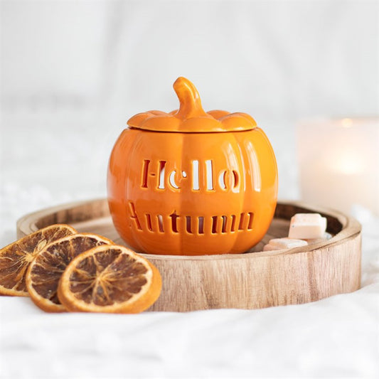 CLEARANCE Hello Autumn Pumpkin Ceramic Wax Warmer