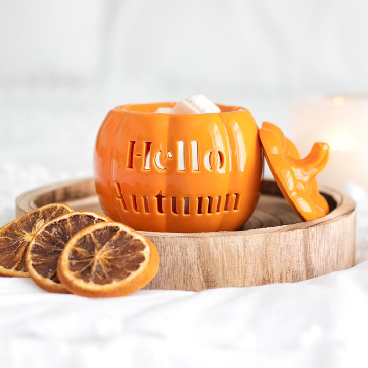 CLEARANCE Hello Autumn Pumpkin Ceramic Wax Warmer