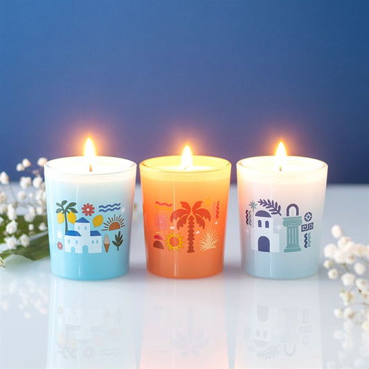 Scents Of Europe Scented Candle Trio - Amalfi Coast, Ibiza & Santorini
