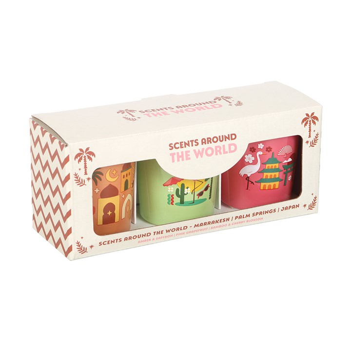 Scents Around The World Scented Candle Trio - Marrakesh, Palm Springs & Kyoto