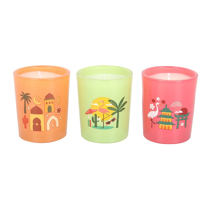 Scents Around The World Scented Candle Trio - Marrakesh, Palm Springs & Kyoto