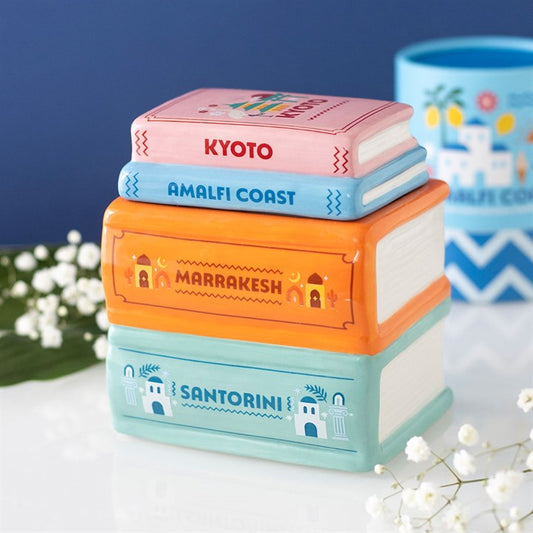 Scents of Adventure Travel Book Stack Ceramic Wax Warmer
