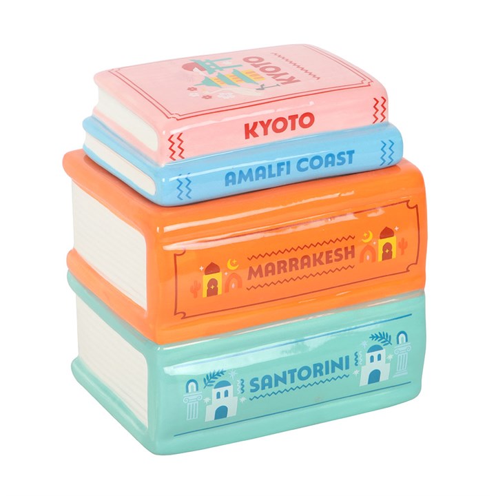 CLEARANCE Scents of Adventure Travel Book Stack Ceramic Wax Warmer