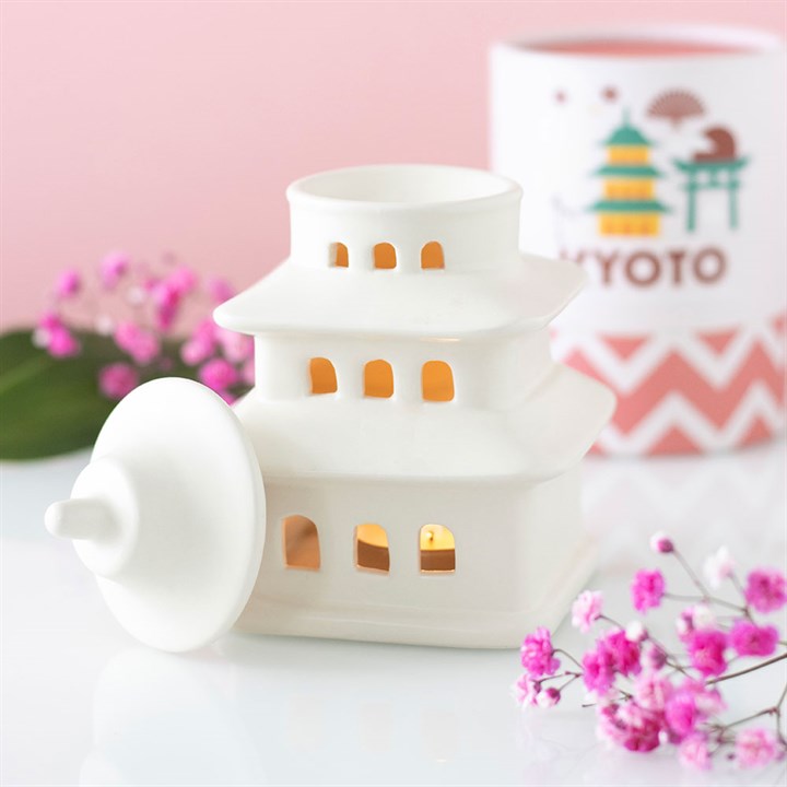 White Pagoda Shaped Ceramic Wax Warmer