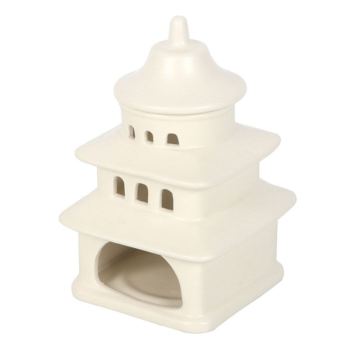 White Pagoda Shaped Ceramic Wax Warmer