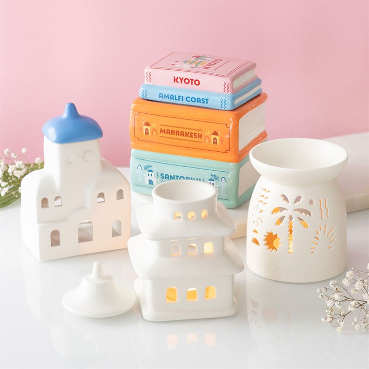 White Pagoda Shaped Ceramic Wax Warmer