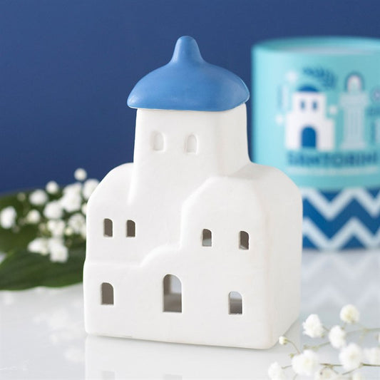 White & Blue Santorini Ceramic Wax Warmer