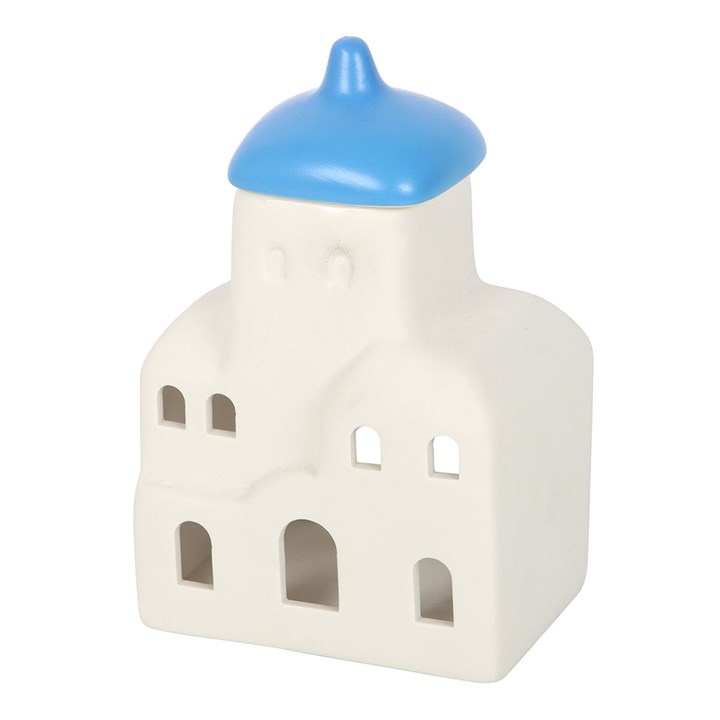 White & Blue Santorini Ceramic Wax Warmer