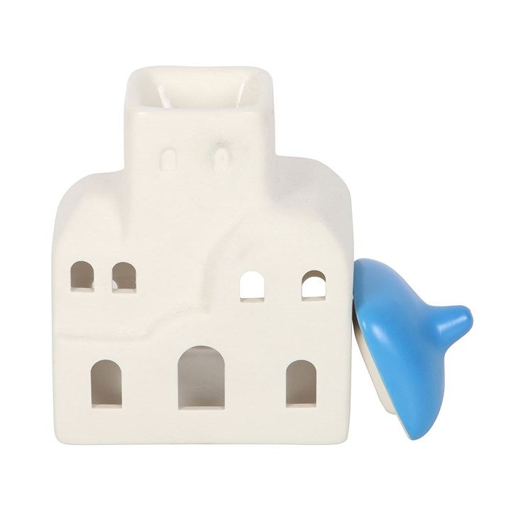 White & Blue Santorini Ceramic Wax Warmer