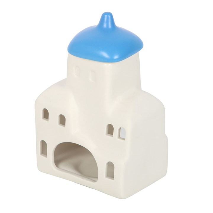 White & Blue Santorini Ceramic Wax Warmer