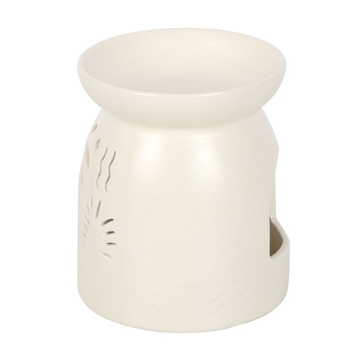 CLEARANCE White Costal Beach Theme Ceramic Wax Warmer