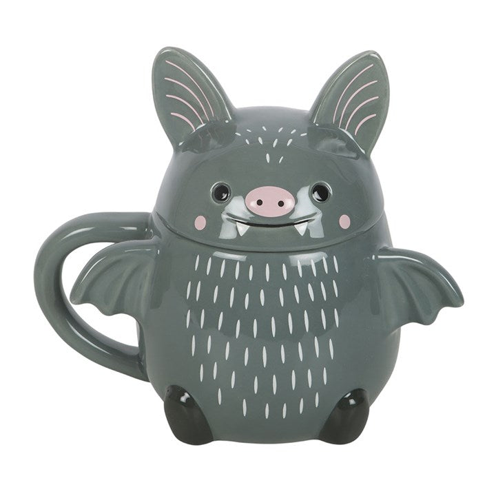 Cute Bat Ceramic Lidded Mug