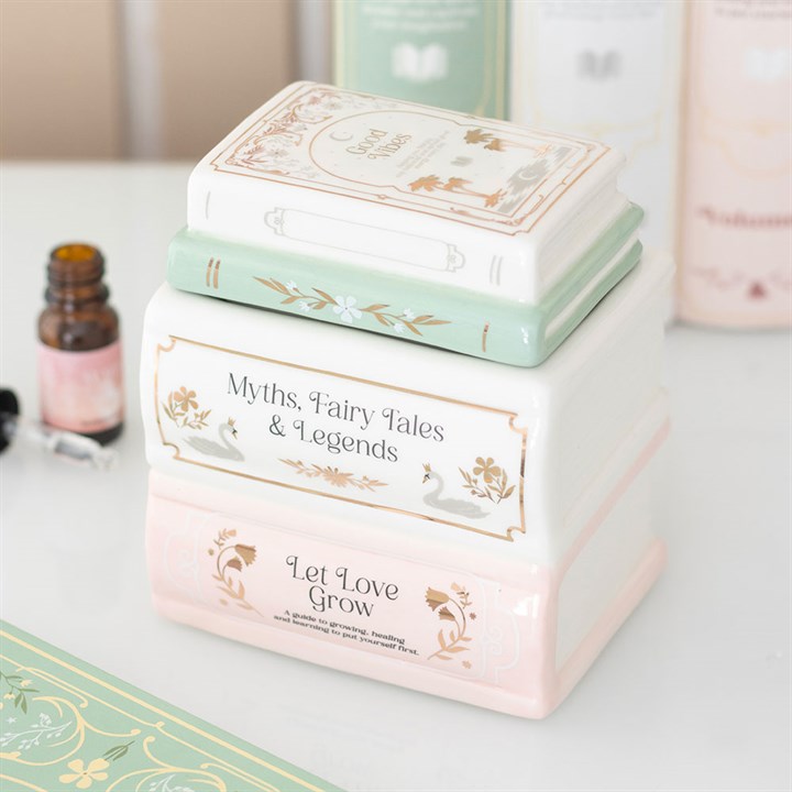 CLEARANCE Pastel Book Stack Ceramic Wax Warmer