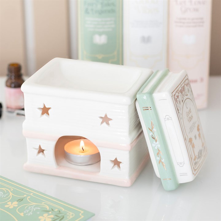 CLEARANCE Pastel Book Stack Ceramic Wax Warmer
