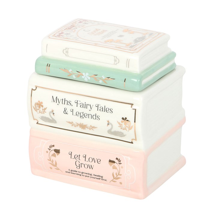 CLEARANCE Pastel Book Stack Ceramic Wax Warmer