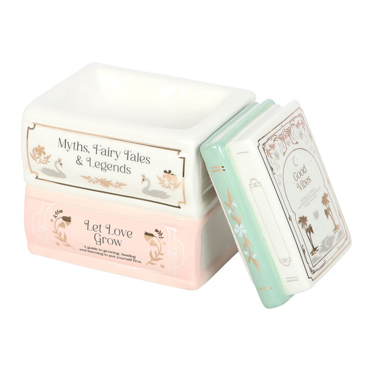 CLEARANCE Pastel Book Stack Ceramic Wax Warmer
