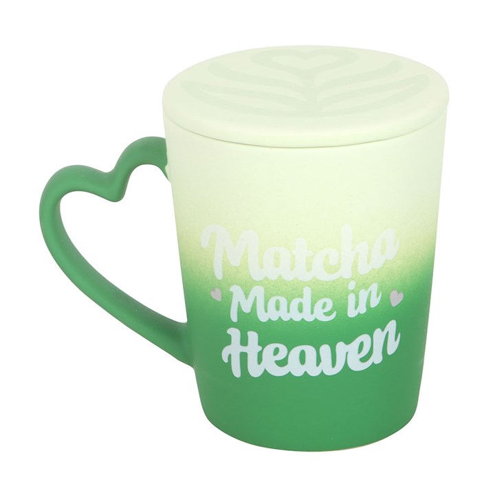 Matcha Made In Heaven Ceramic Mug with Coaster Lid