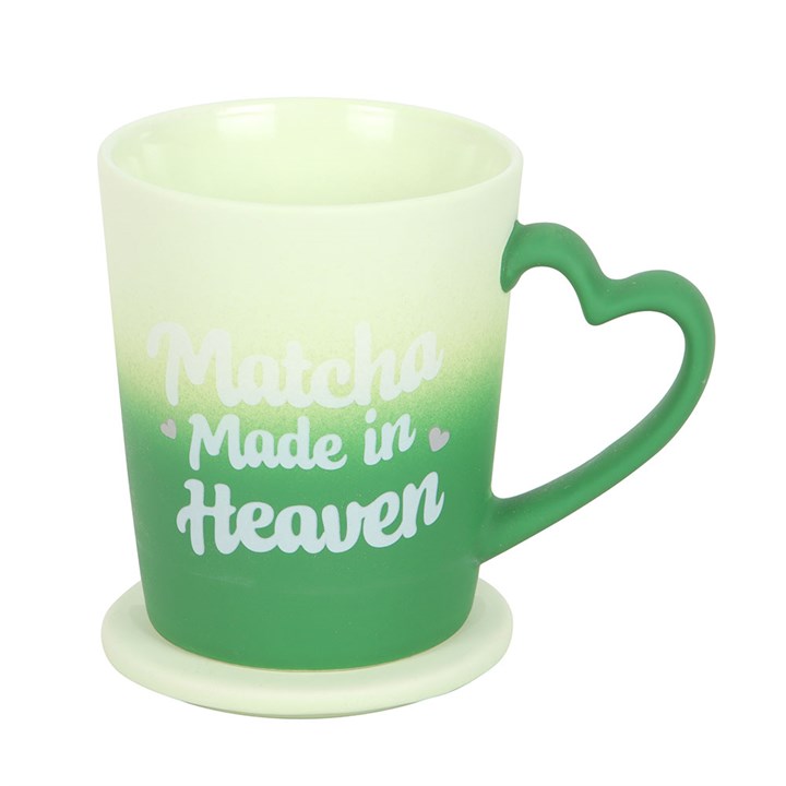 Matcha Made In Heaven Ceramic Mug with Coaster Lid