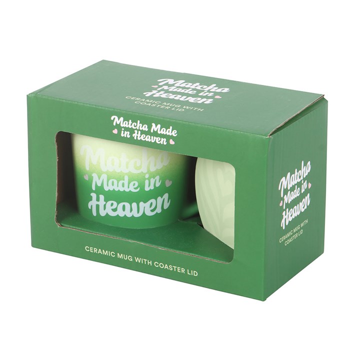 Matcha Made In Heaven Ceramic Mug with Coaster Lid