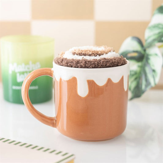 Brunch Club Cinnamon Roll Ceramic Mug and Socks Set