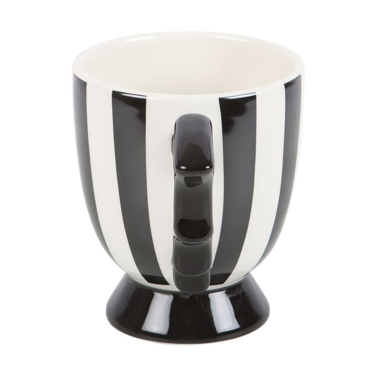 Black and White Striped Bat Wing Ceramic Mug