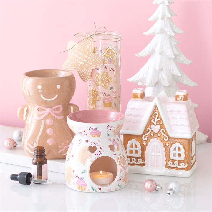 Pink Gingerbread Man Ceramic Wax Warmer