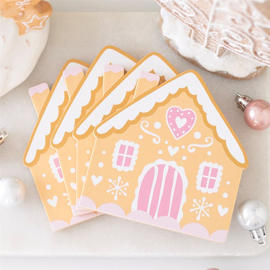 Gingerbread House Wooden Coaster Set of 4