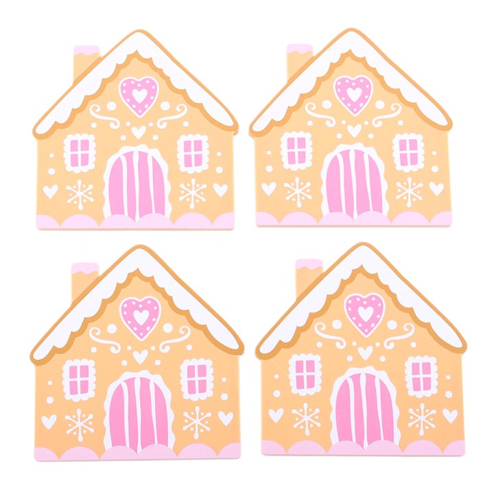 Gingerbread House Wooden Coaster Set of 4