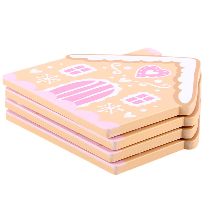 Gingerbread House Wooden Coaster Set of 4