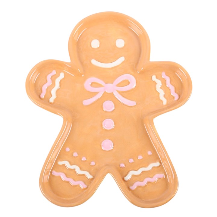 Sugarplum Bakery Ceramic Gingerbread Man Serving Plate