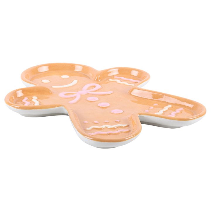 Sugarplum Bakery Ceramic Gingerbread Man Serving Plate