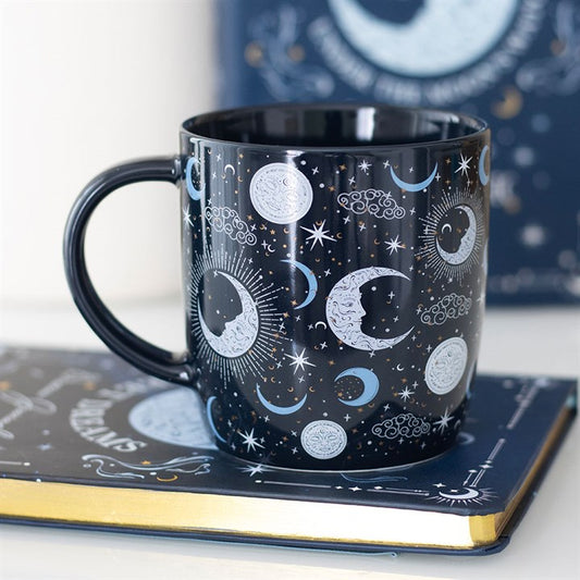 Blue Moon Print Ceramic Mug