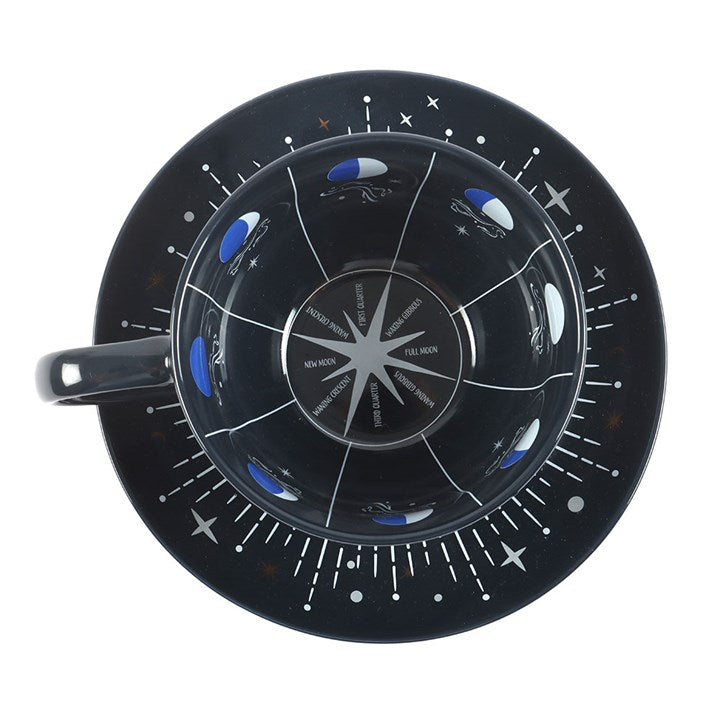 Blue Moon Phase Teacup & Saucer