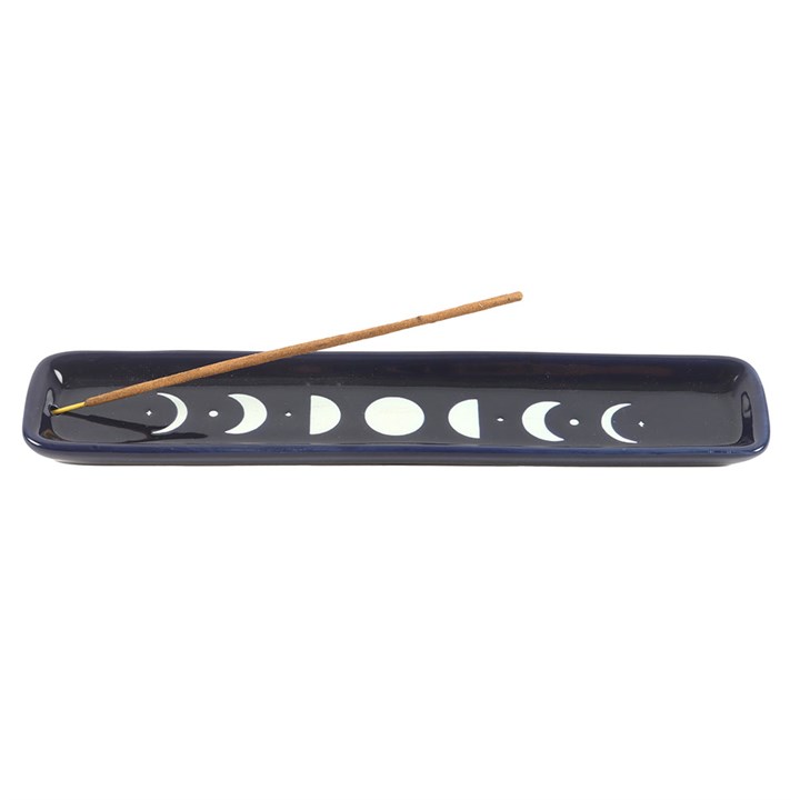 Blue Moon Phase Ceramic Incense Holder, Ash Catcher