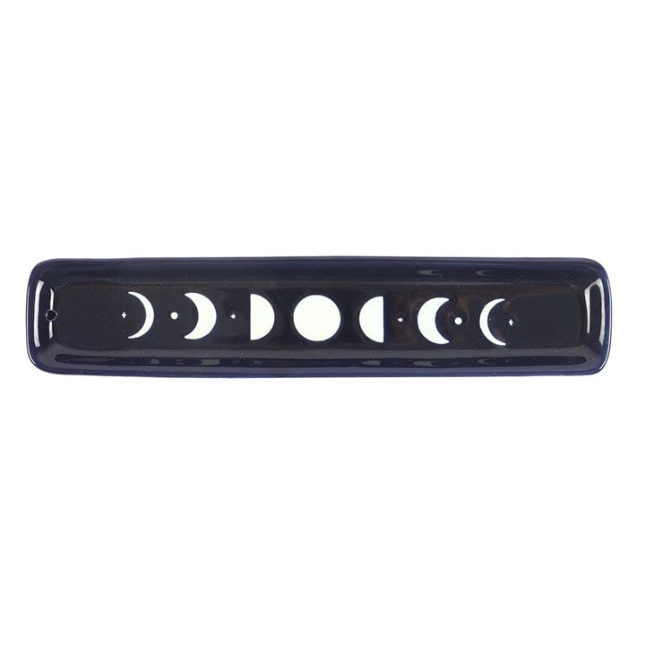 Blue Moon Phase Ceramic Incense Holder, Ash Catcher