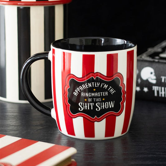 Striped Ring Master Circus Ceramic Mug