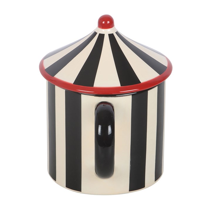 Striped Circus Tent Ceramic Lidded Mug